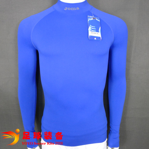 专柜正品JOMA 高领冬季PRO 蓝色足球长袖紧身衣